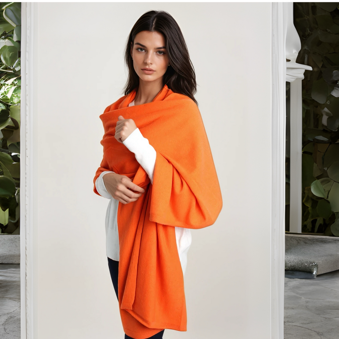 Julian knitted Pure cashmere scarf/ shawl/ Travel wrap-Colours available-Extra Large
