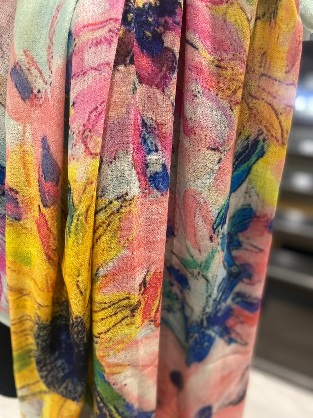 Floral Saga  100% Cashmere Julian Scarf /Wrap