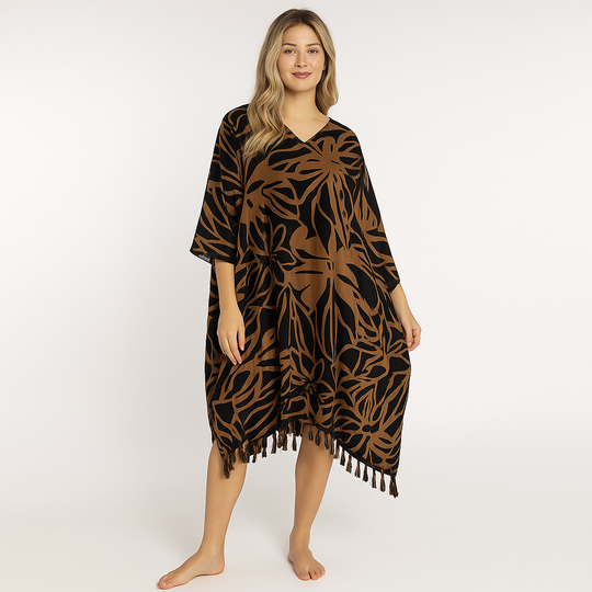 Maya Short Kaftan with Tassels-One Size AU 16-26
