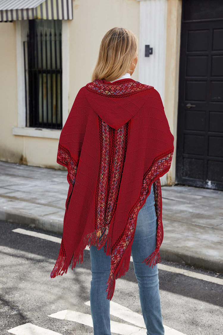 DEIA Poncho Hooded cape shawl wrap Free Size-More colors Available