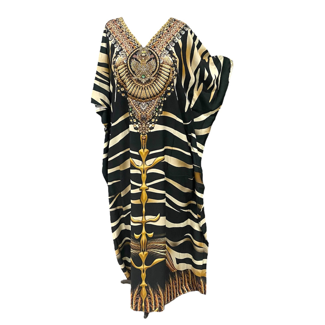 Black Mia Embellished Kaftan Dress