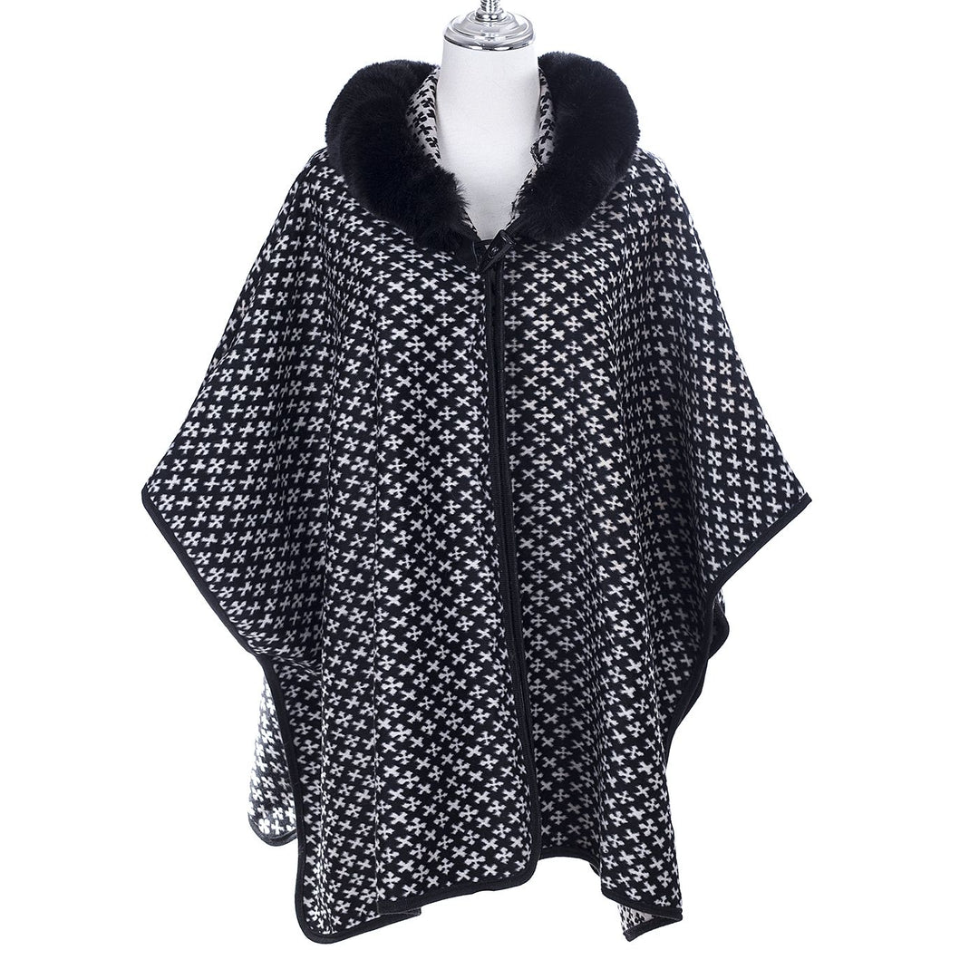 DIEA Black Warm & Stylish Cape Poncho