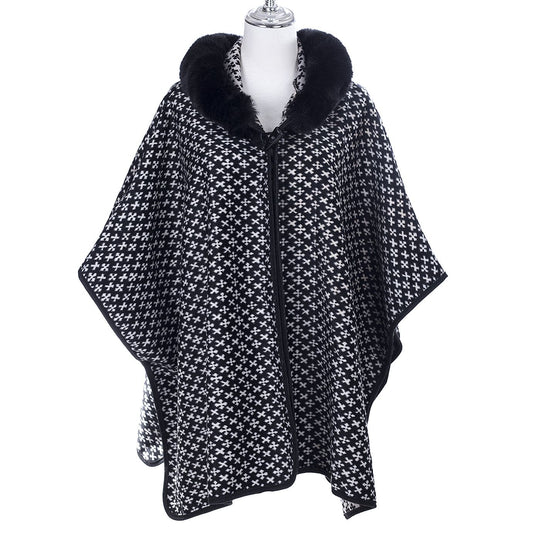 DIEA Black Warm & Stylish Cape Poncho