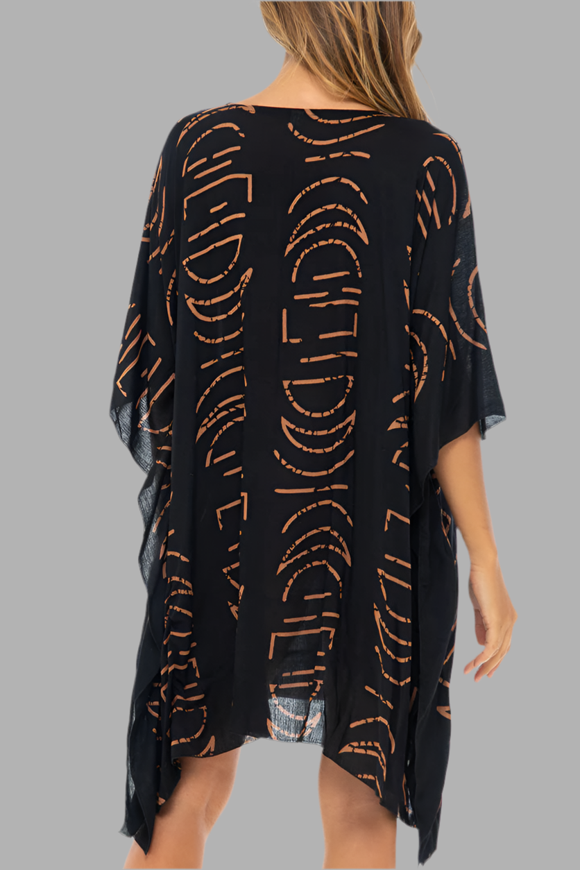 Black half moon Maya Short Top Tunic One Size 14-26