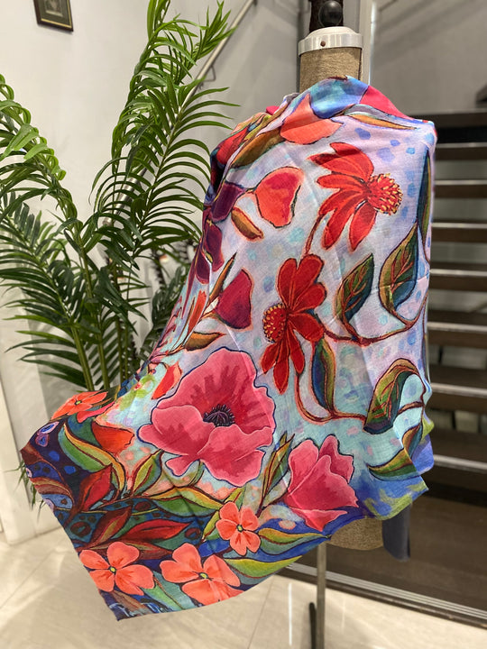 Wearable art 100% Cashmere Julian Scarf /Wrap-Perfect Spring Layer-More Designs Available