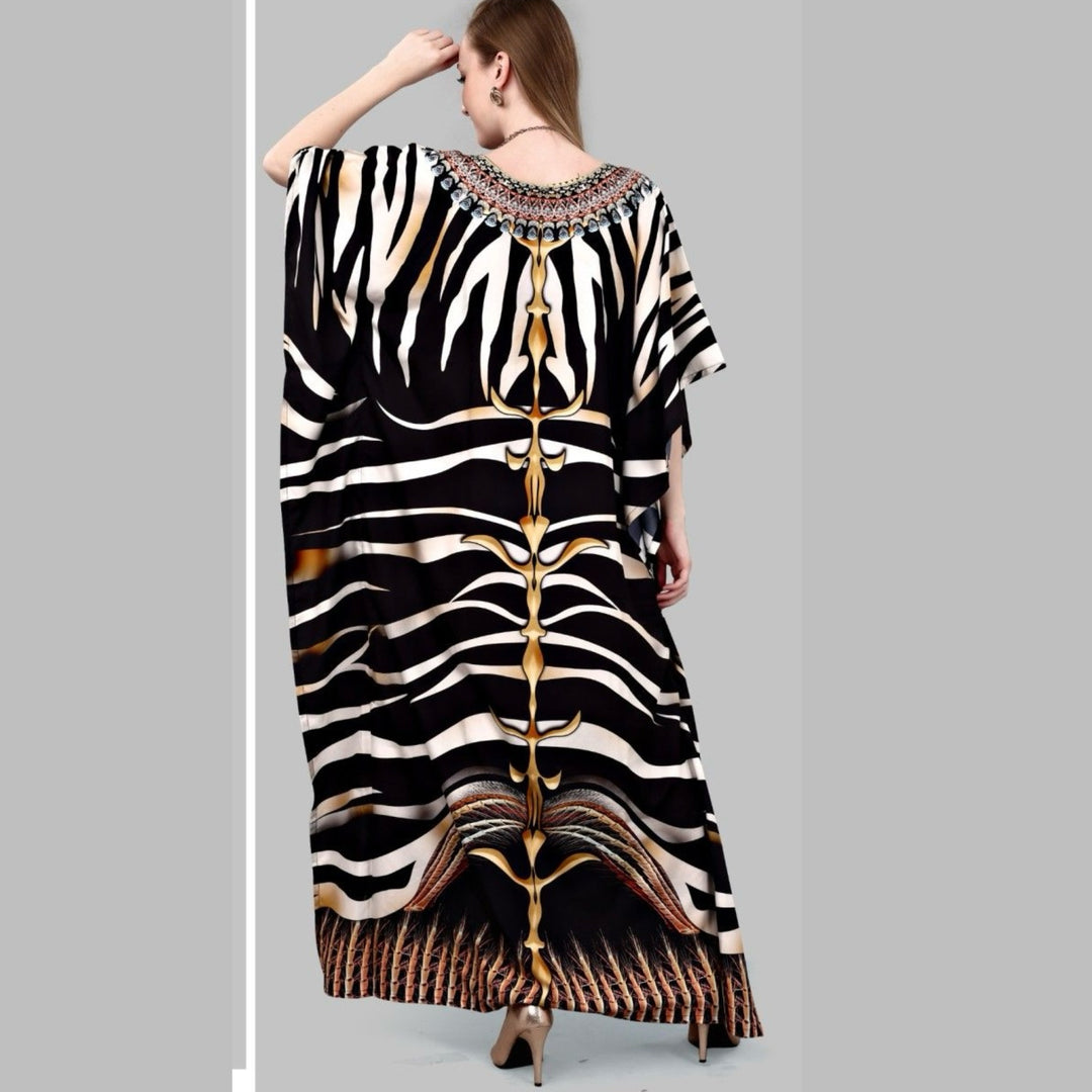 Black Mia Embellished Kaftan Dress