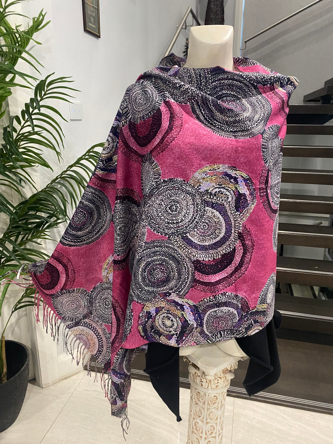 DEIA Pink Purple Cashmere blend Scarf