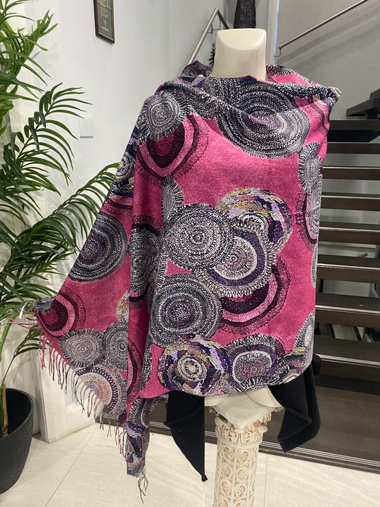 DEIA Pink Purple Cashmere blend Scarf