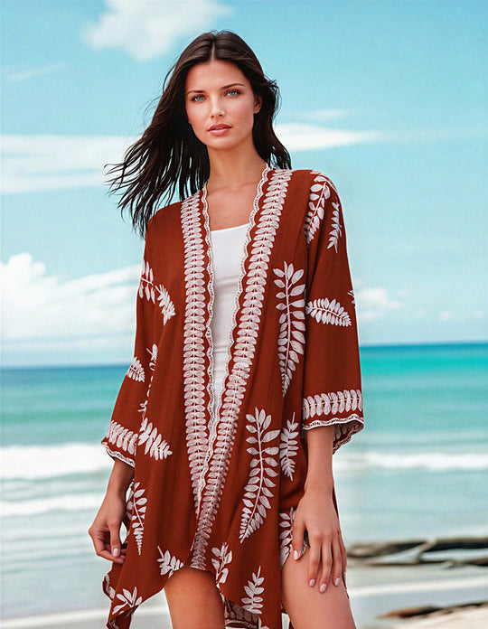 Maya Embroidered Cover up Kimono OFSA AU 10-22
