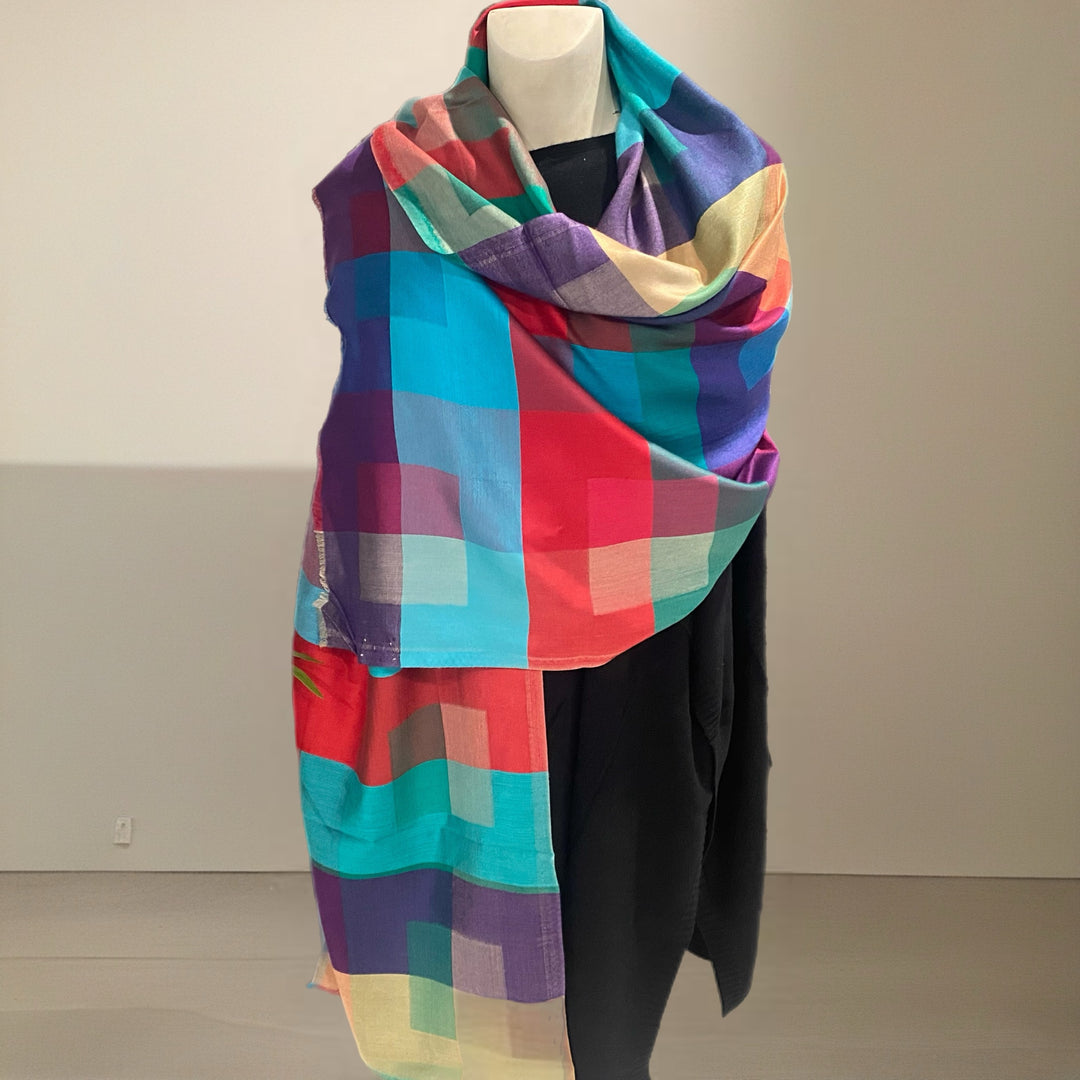 Julian Colour Zen Wool Silk Blend Wrap/ Scarf