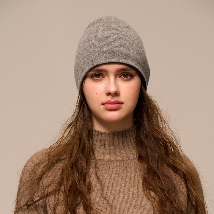 Julian Pure Cashmere Reversible Soft & Warm Beanie /Cap