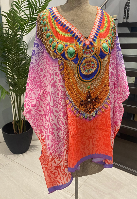 Tropicana Kyra Viscose Silk Embellished Top AU 12-20