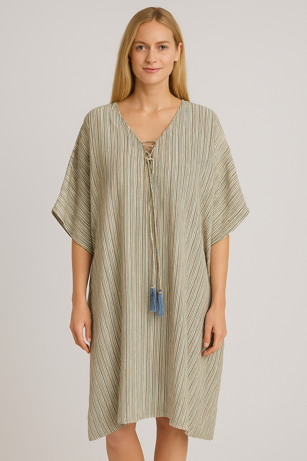 Maya Stripes Short Kaftan Top Tunic Sizes Available AU 14-30