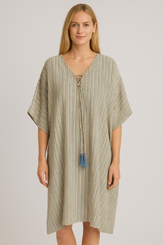 Maya Stripes Short Kaftan Top Tunic Sizes Available AU 14-30