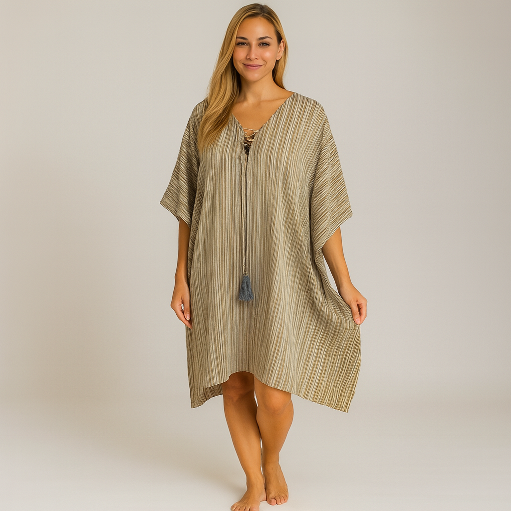 Maya Stripes Short Kaftan Top Tunic Sizes Available AU 14-30