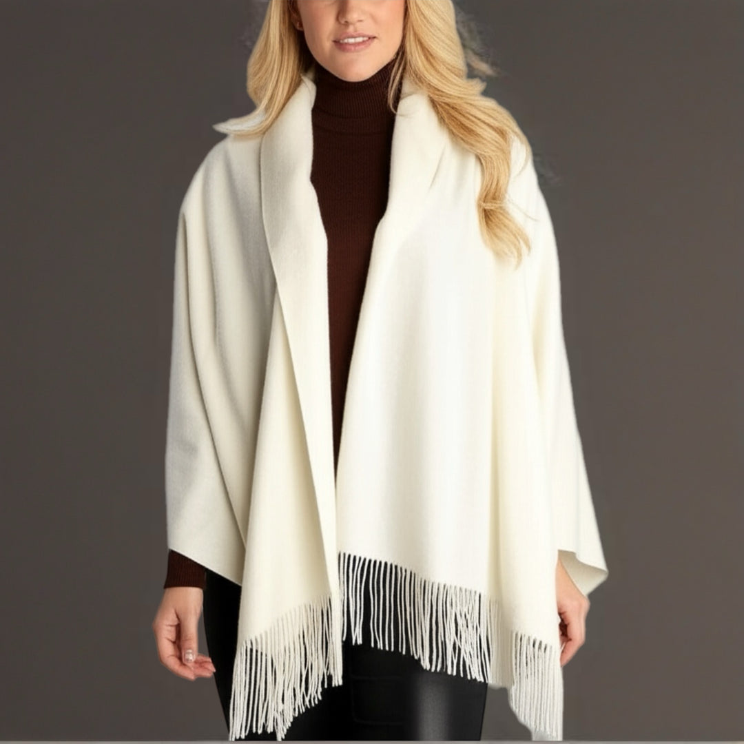 DEIA Ivory Fringe wool blend Scarf/ Stole