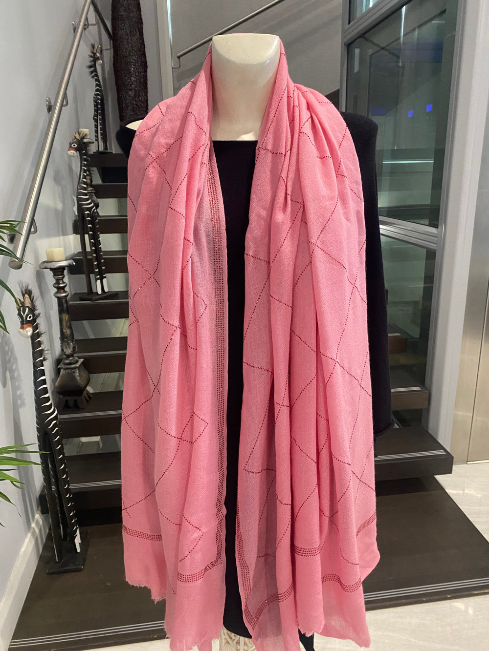 Pink Julian Cashmere Pashmina Swarovski Crystals Handwoven Wedding Wrap Shawl