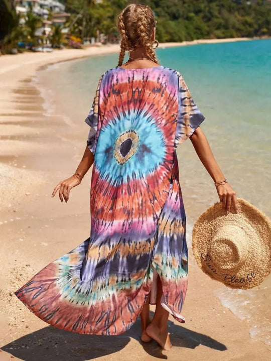 Mia Colourful Breezy Maxi kaftan Free Size-More styles available