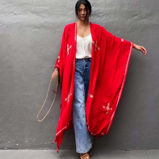 Handmade Rayon Cotton Free size Kimono AU 10-24