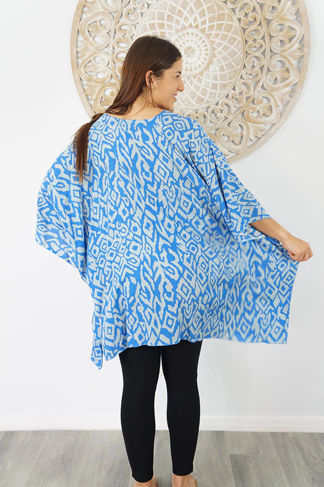 Blue Maya Short Top Tunic One Size 14-26