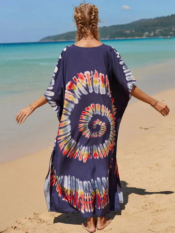 Mia Tropical cotton bamboo kaftan O/S AU 10-20 - Mklane