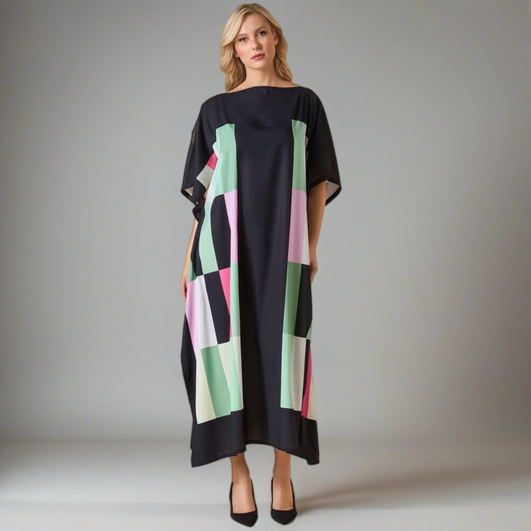 Maya Black Geo Bliss Kaftan MIDI-Sizes Available AU 10-24