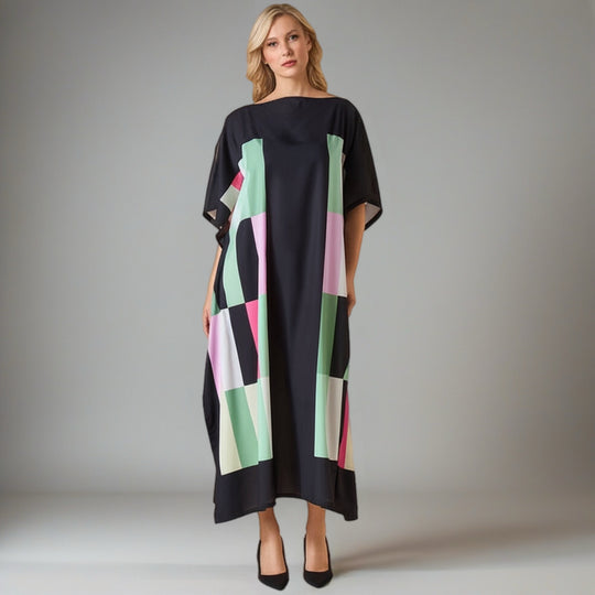 Maya Black Geo Bliss Kaftan MIDI-Sizes Available AU 10-24