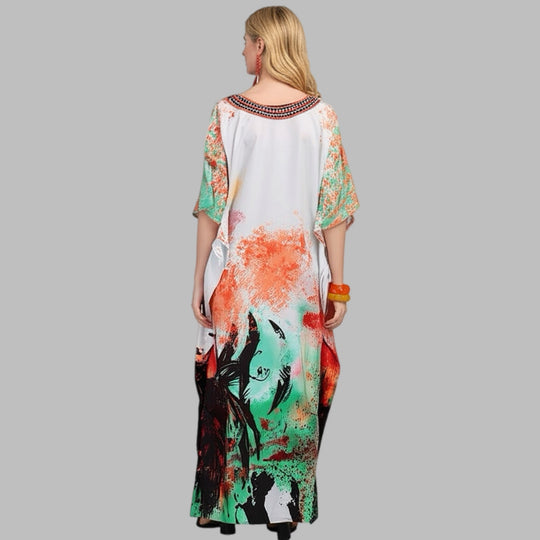 Mia Long Embellished Kaftan Dress