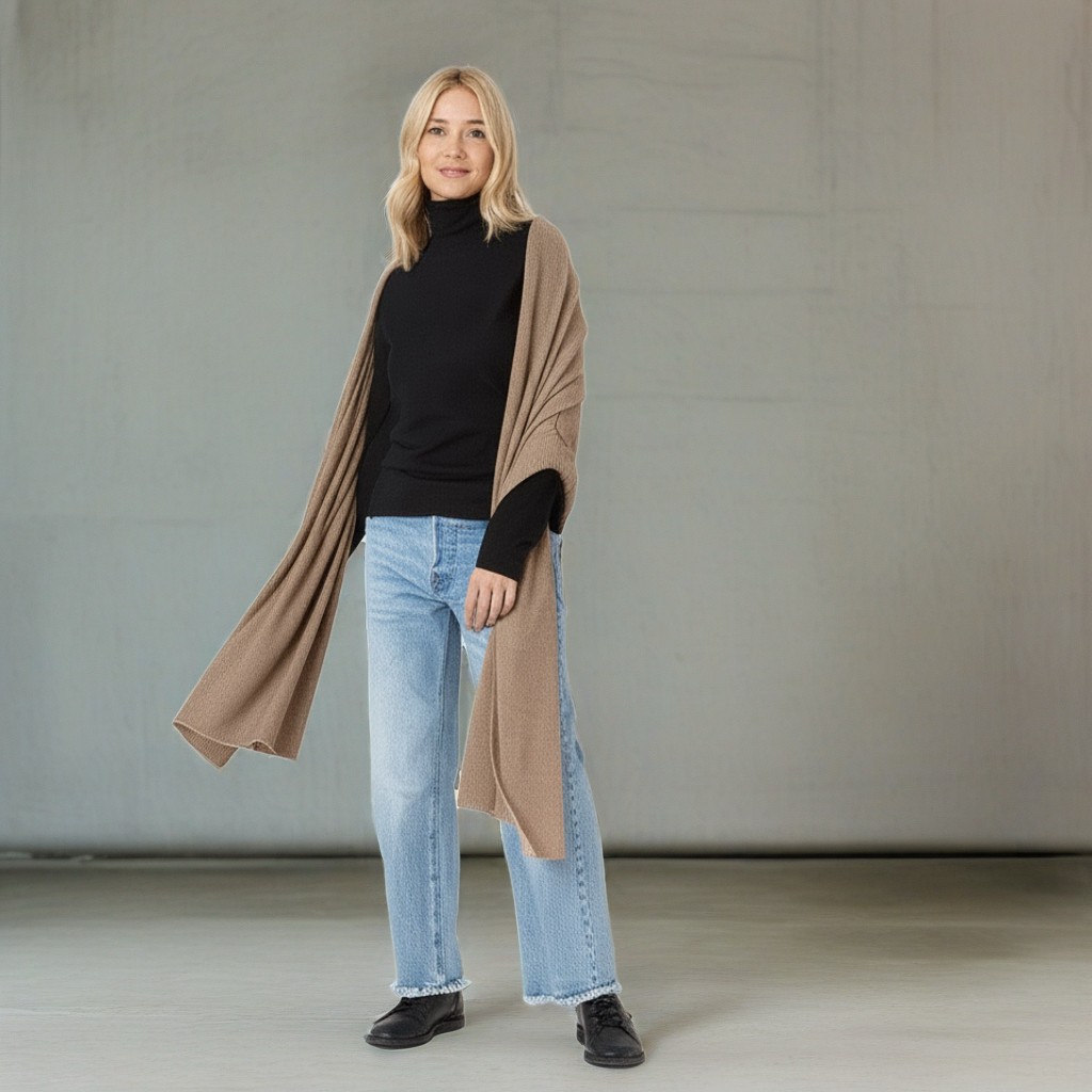 Brown Julian Pure Cashmere Travel Wrap