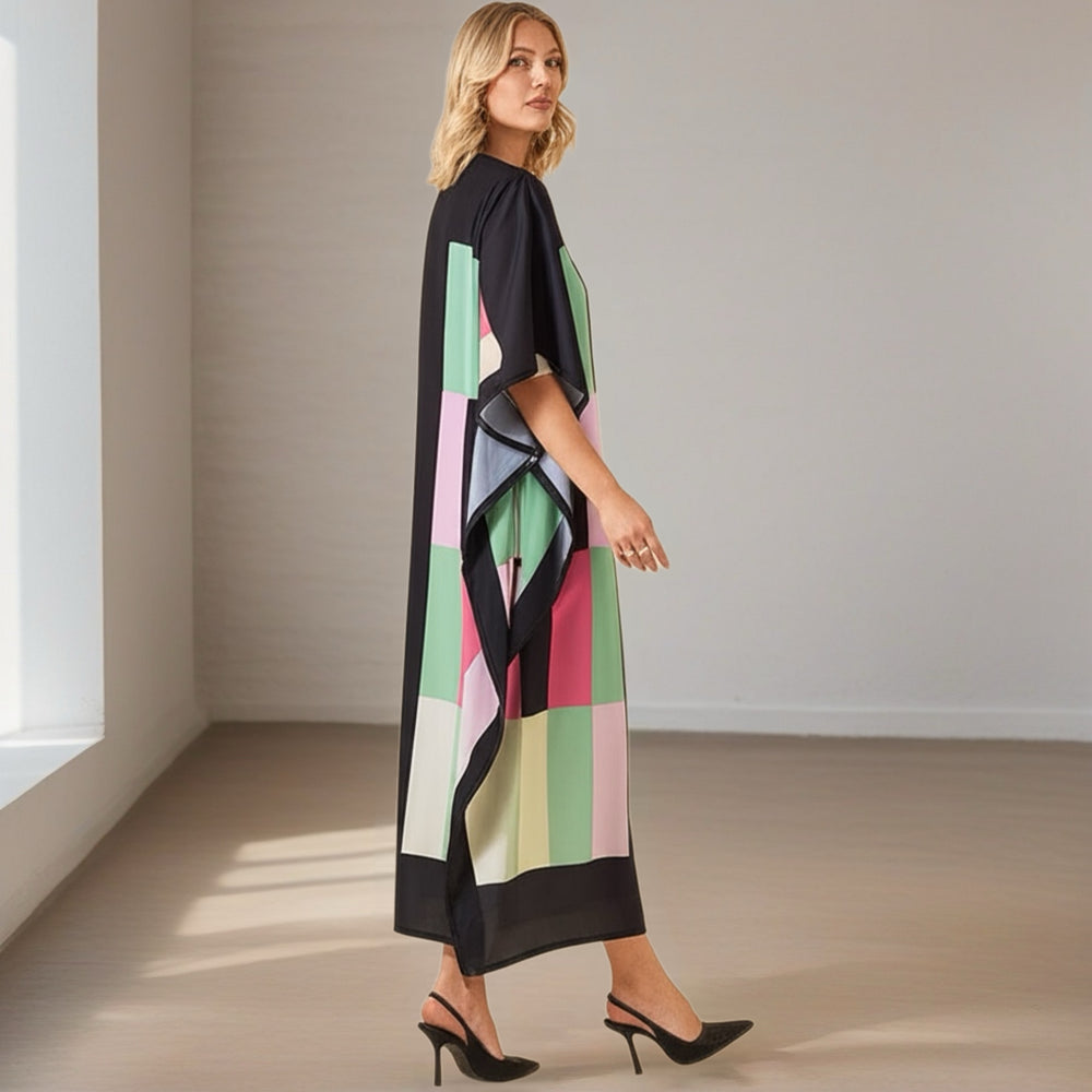 Maya Black Geo Bliss Kaftan MIDI-Sizes Available AU 10-24