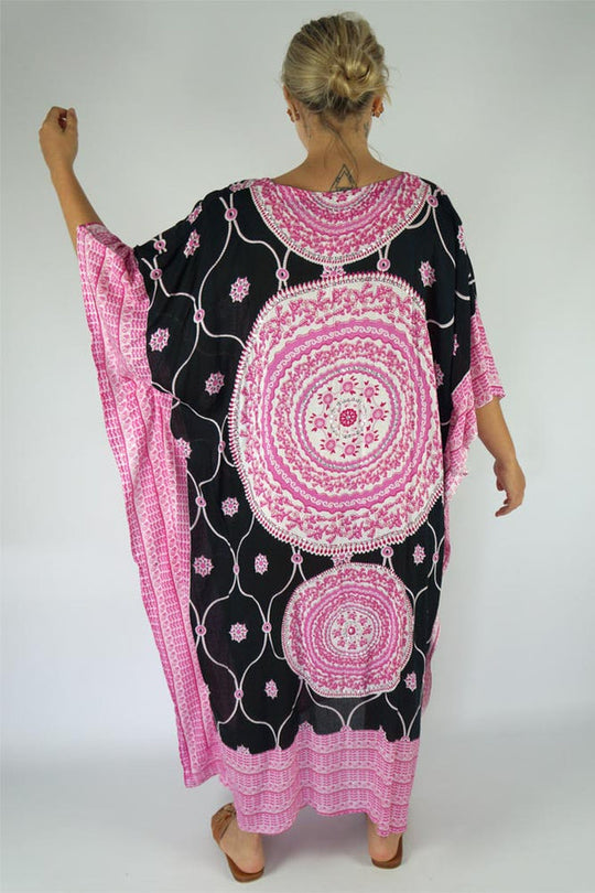 Maya Sequin Embroidered Mandela Kaftan - OSFA Luxe Design