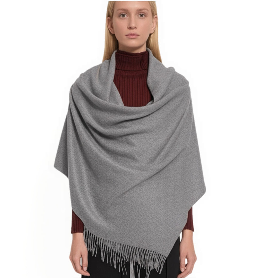 DEIA Grey Fringe wool blend Scarf/ Stole