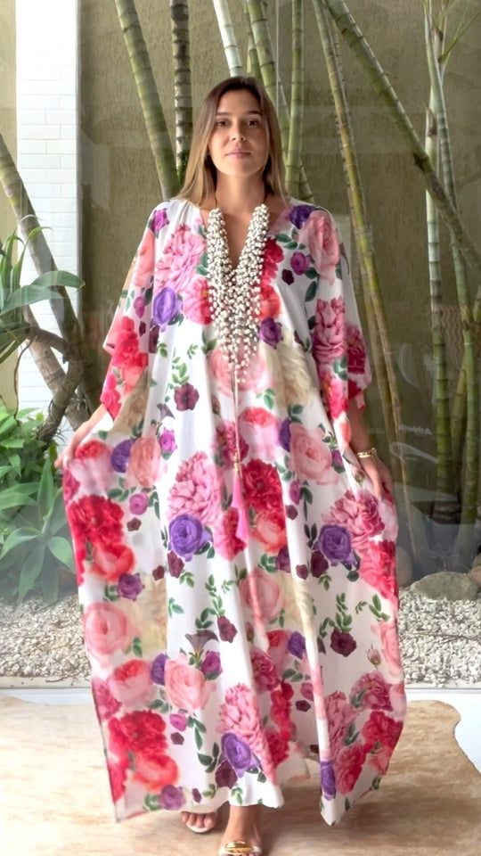 White floral Coco Bella kaftan 12-20