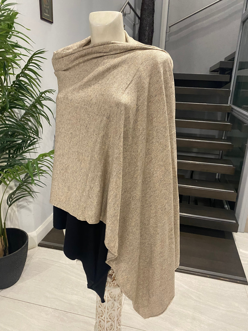 Julian Flexi Knitted 100% Cashmere wrap-Oatmeal