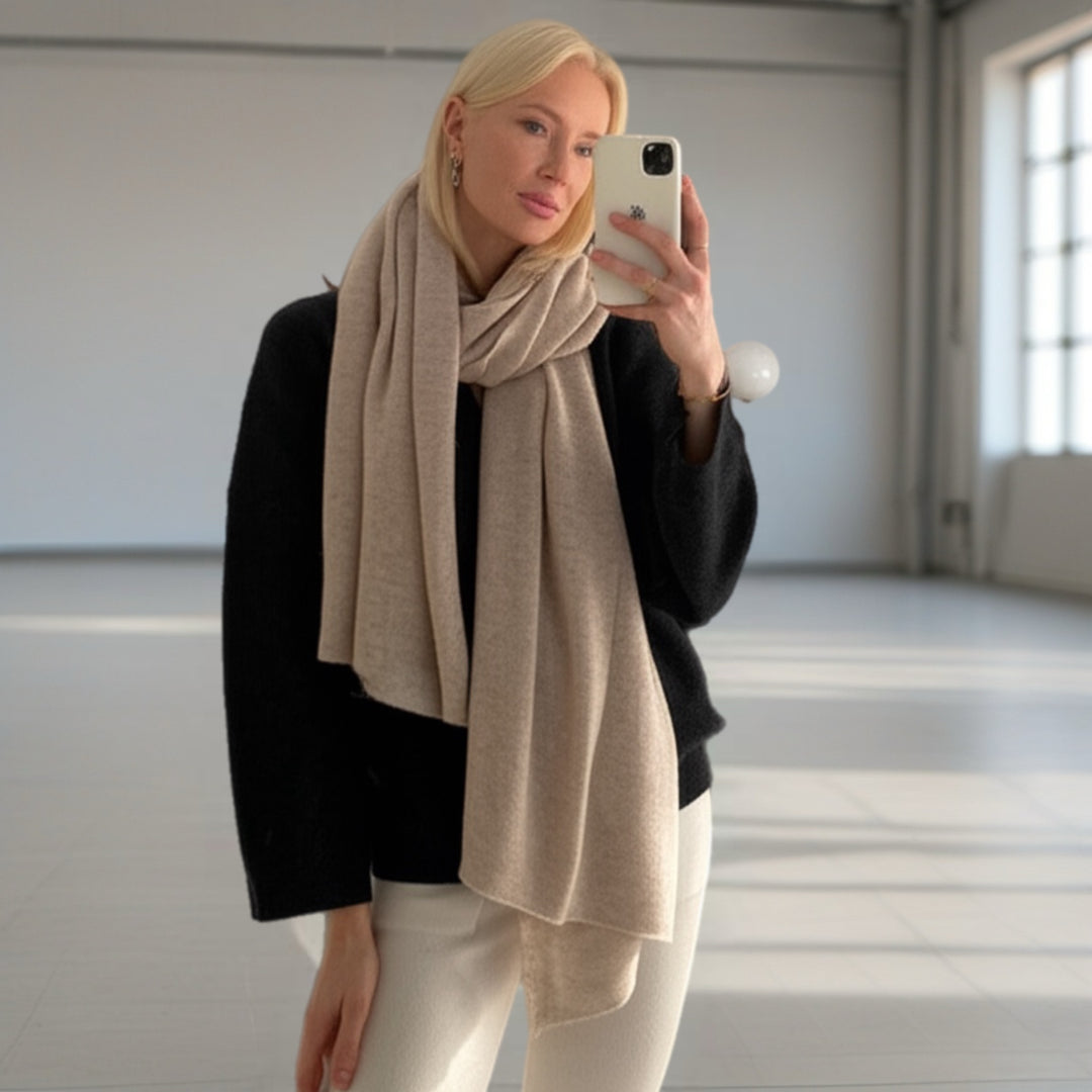 Julian knitted Pure cashmere scarf/ shawl/ Travel wrap-Colours available-Extra Large