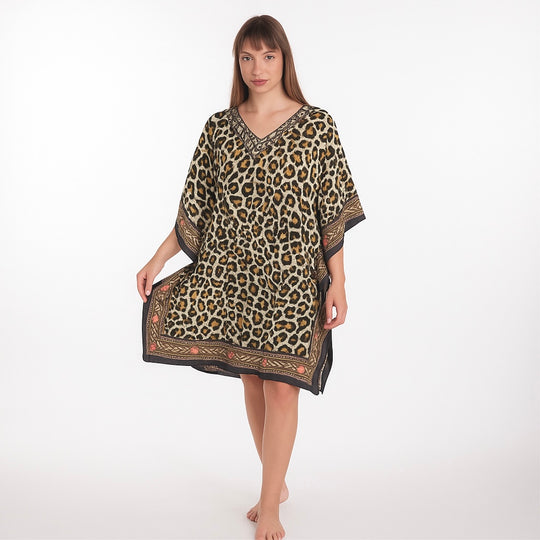 Kyra Georgette Embellished Tunic Top One Size 10 to 22