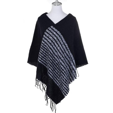 Diea Grey Black Winter Topper/ Poncho
