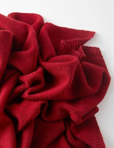 Julian 100% Cashmere Knitted Extra large Travel Wrap/Shawl-Ruby Red