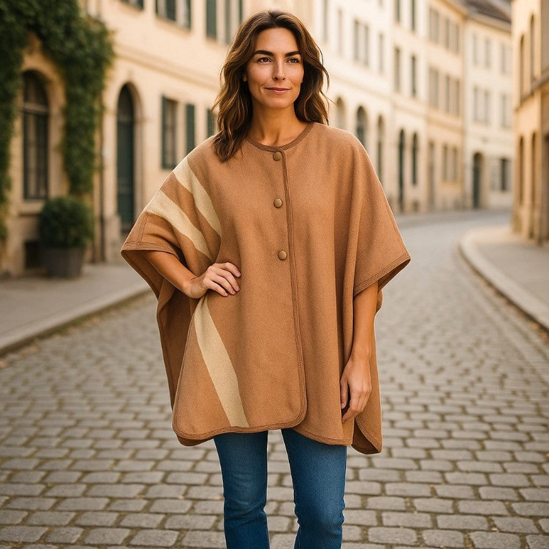 DIEA Blanket Stripe cape poncho-One Size AU 12-26