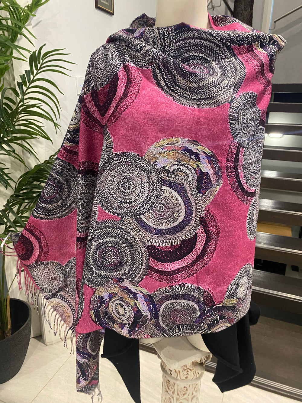 DEIA Pink Purple Cashmere blend Scarf