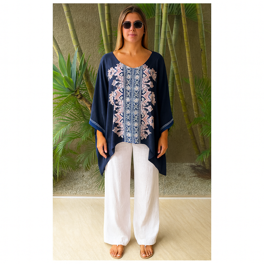 Embroidered Maya Top Tunic KaftanOSFA 14-26