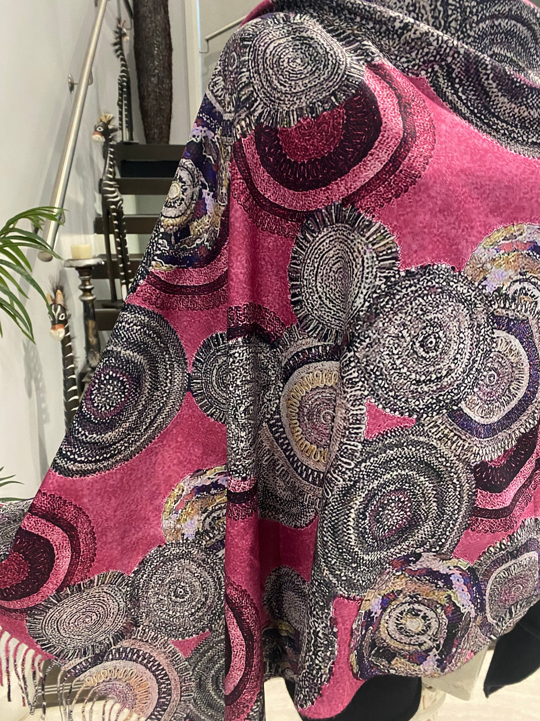 DEIA Pink Purple Cashmere blend Scarf