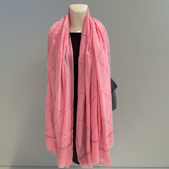 Pink Julian Cashmere Pashmina Swarovski Crystals Handwoven Wedding Wrap Shawl