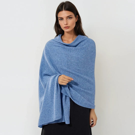 Blue Julian 100% Knitted Cashmere Extra large Travel Wrap