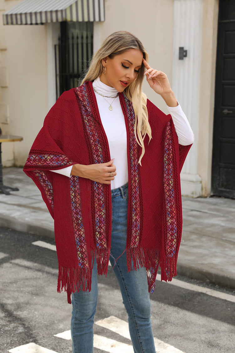 DEIA Poncho Hooded cape shawl wrap Free Size-More colors Available