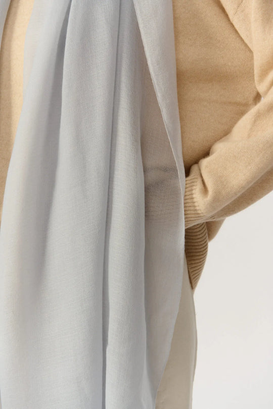Julian 100% Ultra fine Pashmina cashmere oversized scarf/ wrap/ shawl-Grey