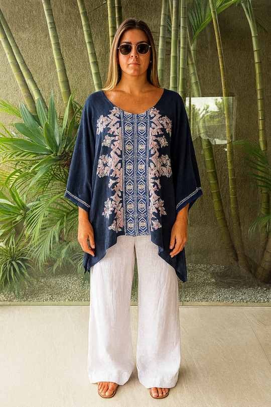 Embroidered Maya Top Tunic KaftanOSFA 14-26