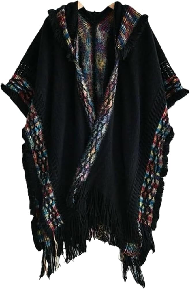 DEIA Poncho Hooded cape shawl wrap Free Size-More colors Available