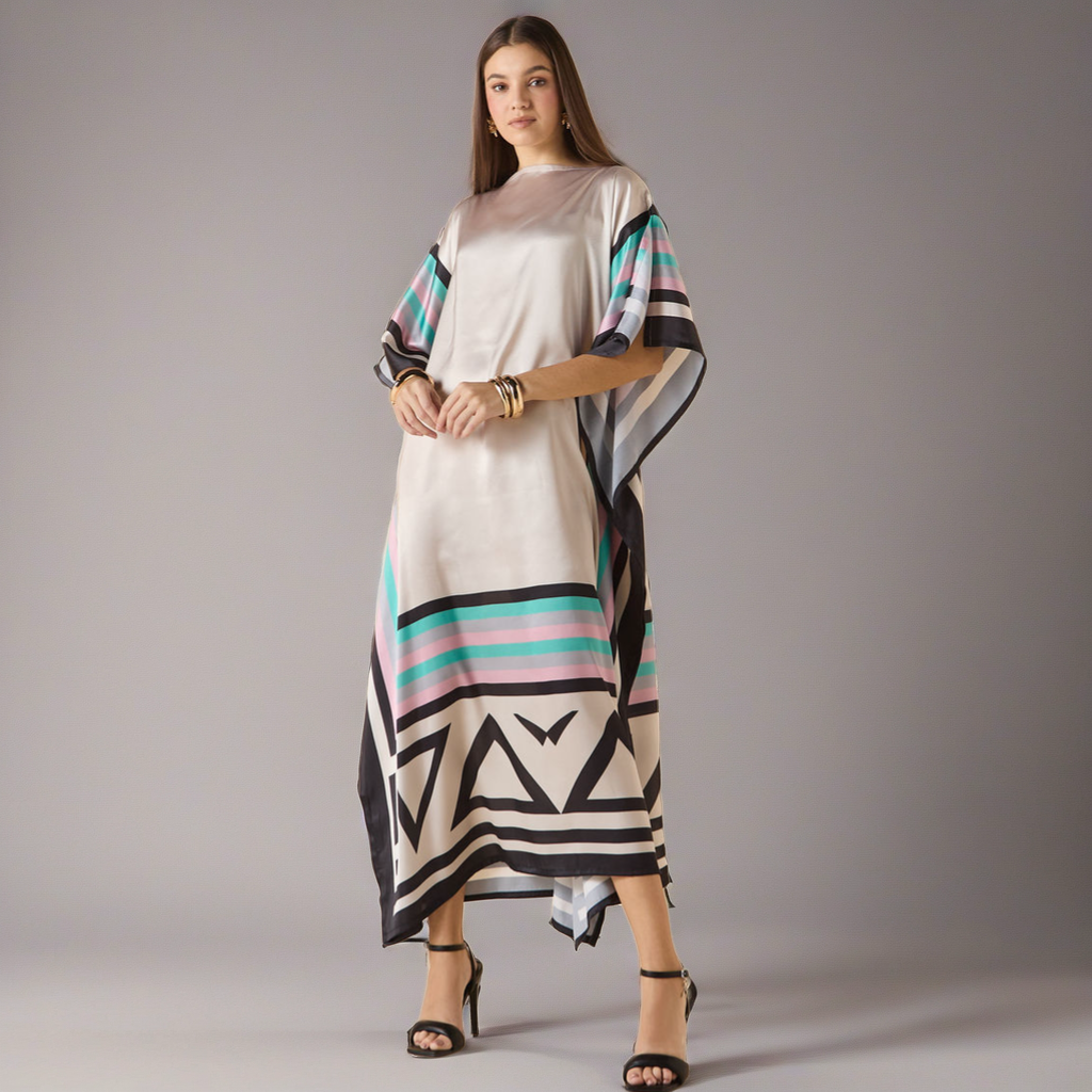 Satin Crepe Stunning Style: Lillie MIDI Kaftan