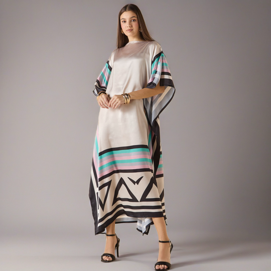 Satin Crepe Stunning Style: Lillie MIDI Kaftan